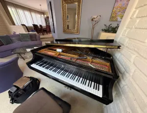 Tuning a Steinway grand in Rio Rancho, NM.